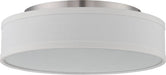Flush Mount Nuvo 62-524 Heather - LED Flush Fixture with White Linen Shade - Brushed Nickel Finish Nuvo