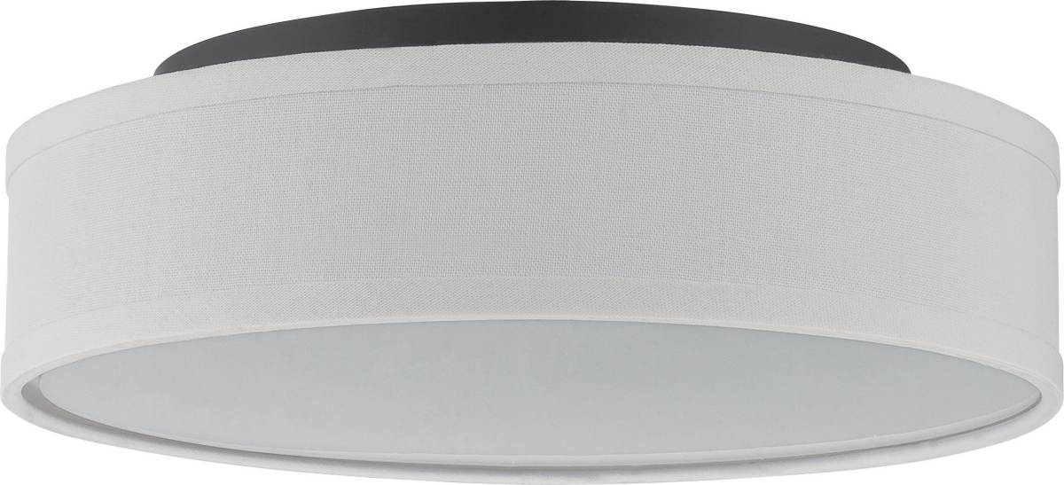 Flush Mount Nuvo 62-525 Heather - LED Flush Fixture with White Linen Shade - Aged Bronze Finish Nuvo