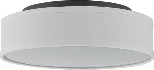Flush Mount Nuvo 62-525 Heather - LED Flush Fixture with White Linen Shade - Aged Bronze Finish Nuvo