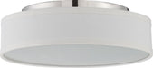 Flush Mount Nuvo 62-526 Heather - LED Flush Fixture with White Linen Shade - Polished Nickel Finish Nuvo