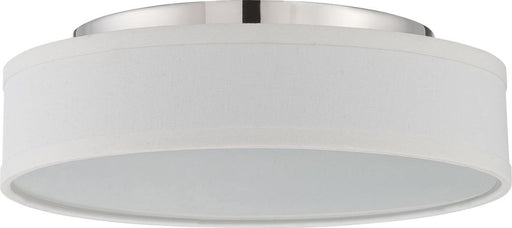 Flush Mount Nuvo 62-526 Heather - LED Flush Fixture with White Linen Shade - Polished Nickel Finish Nuvo