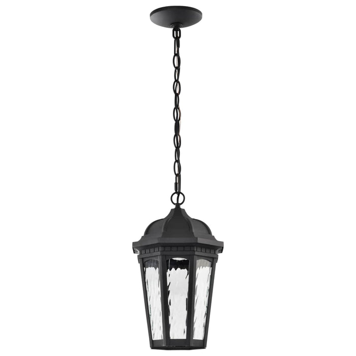 Pendant Nuvo 62-5944 East River Collection - 1 Light Outdoor Hanging Fixture - LED - SMART - Starfish RGBTW - CCT Selectable - Matte Black - Clear Water Glass Nuvo