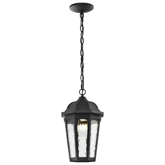 Pendant Nuvo 62-5944 East River Collection - 1 Light Outdoor Hanging Fixture - LED - SMART - Starfish RGBTW - CCT Selectable - Matte Black - Clear Water Glass Nuvo