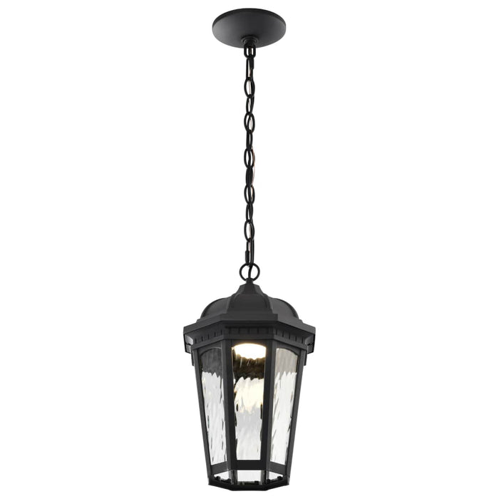 Pendant Nuvo 62-5944 East River Collection - 1 Light Outdoor Hanging Fixture - LED - SMART - Starfish RGBTW - CCT Selectable - Matte Black - Clear Water Glass Nuvo