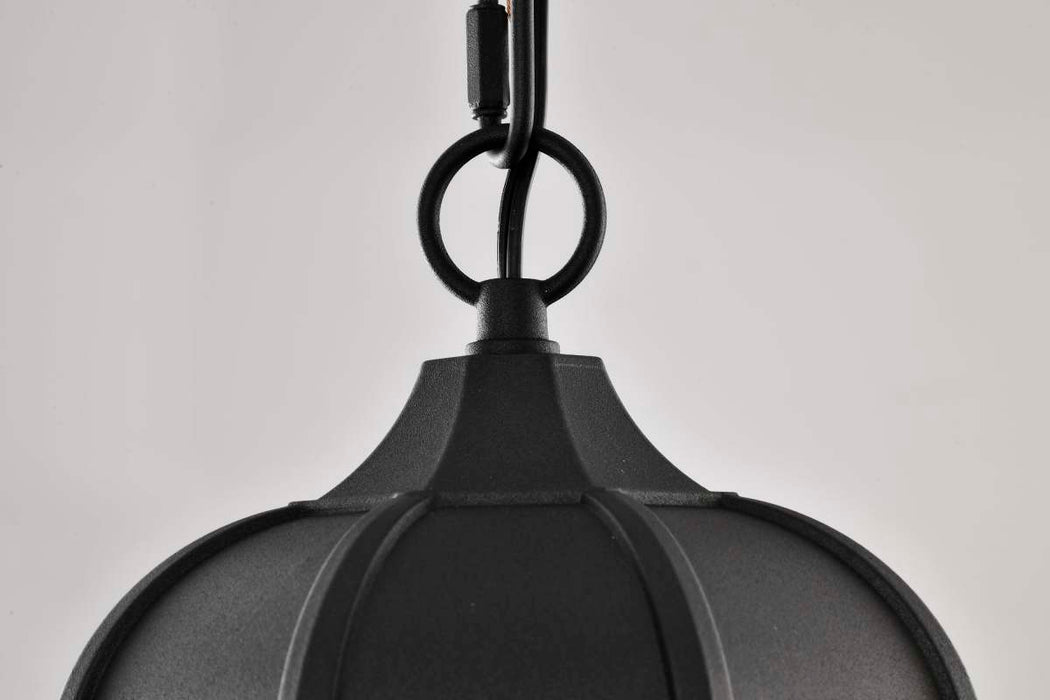 Pendant Nuvo 62-5944 East River Collection - 1 Light Outdoor Hanging Fixture - LED - SMART - Starfish RGBTW - CCT Selectable - Matte Black - Clear Water Glass Nuvo
