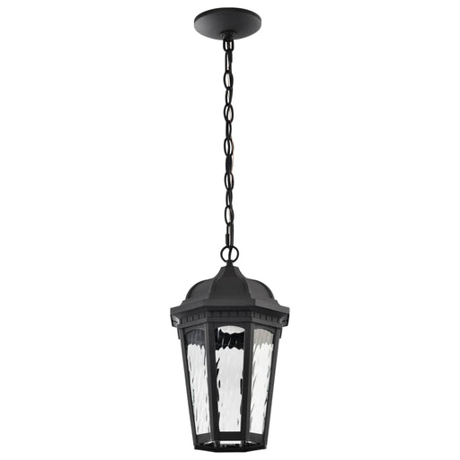 Pendant Nuvo 62-5944 East River Collection - 1 Light Outdoor Hanging Fixture - LED - SMART - Starfish RGBTW - CCT Selectable - Matte Black - Clear Water Glass Nuvo