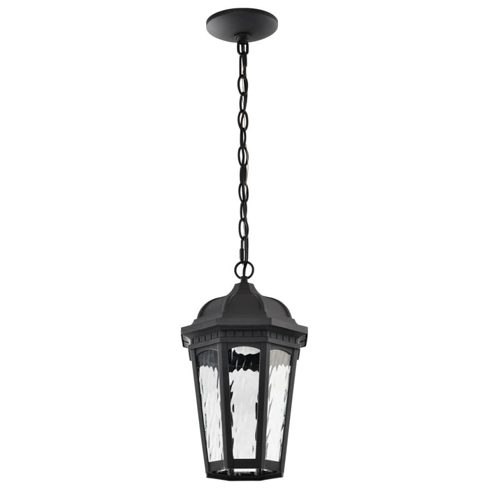 Pendant Nuvo 62-5944 East River Collection - 1 Light Outdoor Hanging Fixture - LED - SMART - Starfish RGBTW - CCT Selectable - Matte Black - Clear Water Glass Nuvo