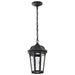 Pendant Nuvo 62-5944 East River Collection - 1 Light Outdoor Hanging Fixture - LED - SMART - Starfish RGBTW - CCT Selectable - Matte Black - Clear Water Glass Nuvo