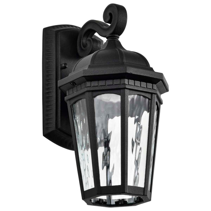 Sconce Nuvo 62-5945 East River Collection - 1 Light Outdoor Small Wall Fixture - LED - SMART - Starfish RGBTW - CCT Selectable - Matte Black - Clear Water Glass Nuvo