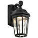 Sconce Nuvo 62-5945 East River Collection - 1 Light Outdoor Small Wall Fixture - LED - SMART - Starfish RGBTW - CCT Selectable - Matte Black - Clear Water Glass Nuvo