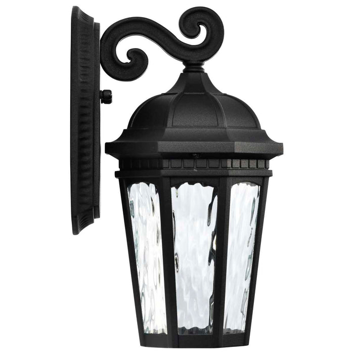 Sconce Nuvo 62-5945 East River Collection - 1 Light Outdoor Small Wall Fixture - LED - SMART - Starfish RGBTW - CCT Selectable - Matte Black - Clear Water Glass Nuvo