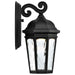 Sconce Nuvo 62-5945 East River Collection - 1 Light Outdoor Small Wall Fixture - LED - SMART - Starfish RGBTW - CCT Selectable - Matte Black - Clear Water Glass Nuvo