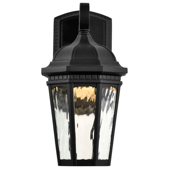 Sconce Nuvo 62-5945 East River Collection - 1 Light Outdoor Small Wall Fixture - LED - SMART - Starfish RGBTW - CCT Selectable - Matte Black - Clear Water Glass Nuvo