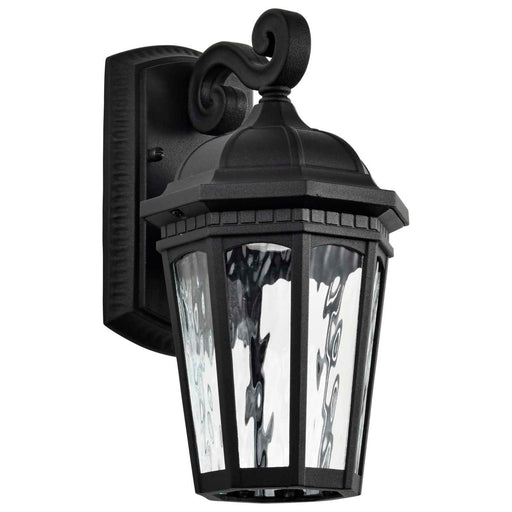 Sconce Nuvo 62-5945 East River Collection - 1 Light Outdoor Small Wall Fixture - LED - SMART - Starfish RGBTW - CCT Selectable - Matte Black - Clear Water Glass Nuvo