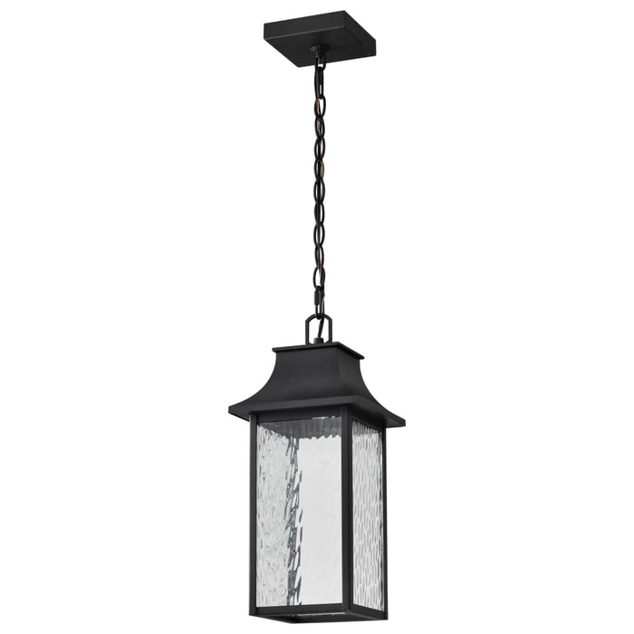 Pendant Nuvo 62-5996 Austen Collection - 1 Light Outdoor Hanging Fixture - LED - SMART - Starfish RGBTW - CCT Selectable - Matte Black - Clear Water Glass Nuvo