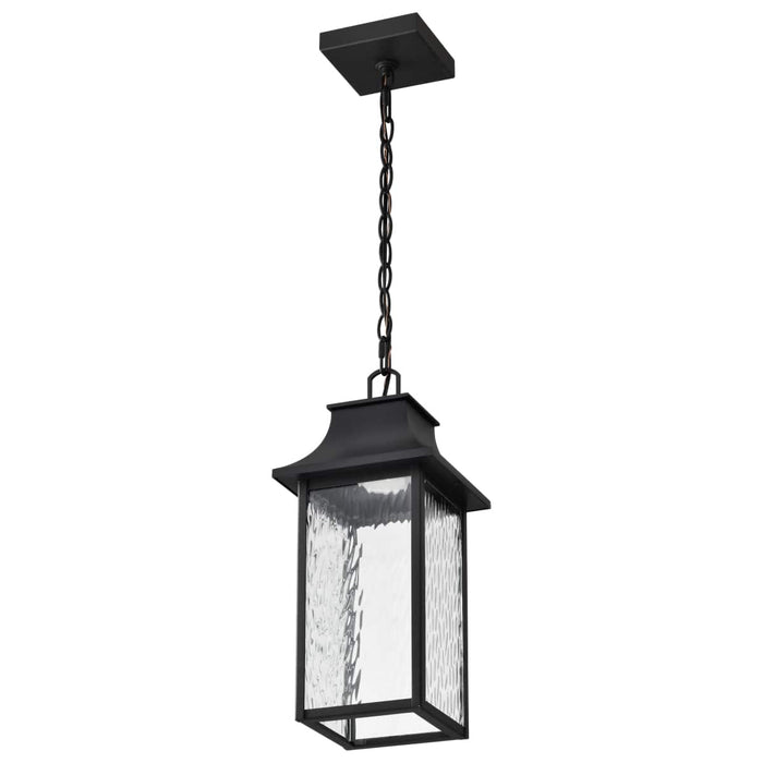 Pendant Nuvo 62-5996 Austen Collection - 1 Light Outdoor Hanging Fixture - LED - SMART - Starfish RGBTW - CCT Selectable - Matte Black - Clear Water Glass Nuvo