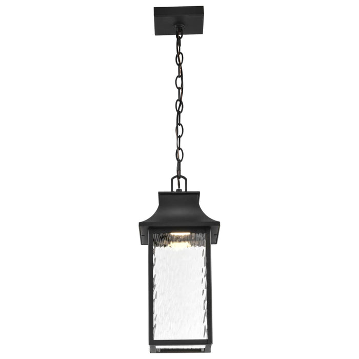 Pendant Nuvo 62-5996 Austen Collection - 1 Light Outdoor Hanging Fixture - LED - SMART - Starfish RGBTW - CCT Selectable - Matte Black - Clear Water Glass Nuvo