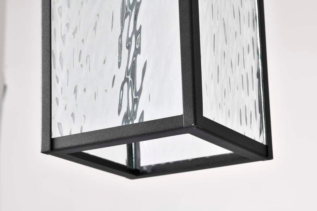 Pendant Nuvo 62-5996 Austen Collection - 1 Light Outdoor Hanging Fixture - LED - SMART - Starfish RGBTW - CCT Selectable - Matte Black - Clear Water Glass Nuvo