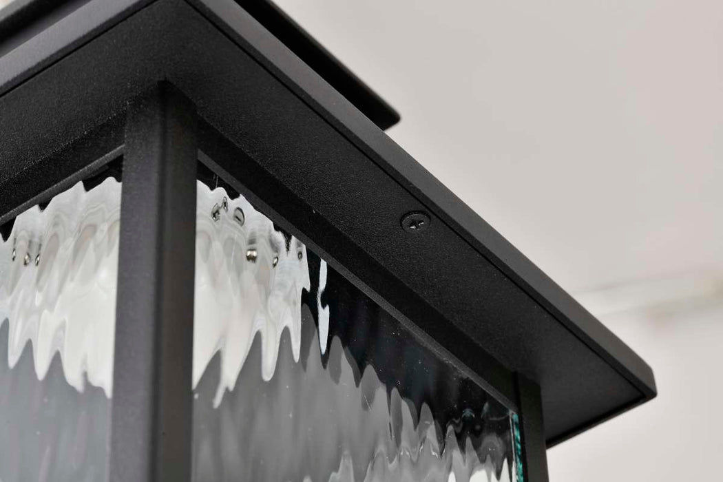 Pendant Nuvo 62-5996 Austen Collection - 1 Light Outdoor Hanging Fixture - LED - SMART - Starfish RGBTW - CCT Selectable - Matte Black - Clear Water Glass Nuvo