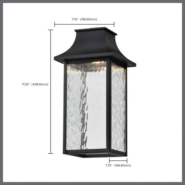 Pendant Nuvo 62-5996 Austen Collection - 1 Light Outdoor Hanging Fixture - LED - SMART - Starfish RGBTW - CCT Selectable - Matte Black - Clear Water Glass Nuvo
