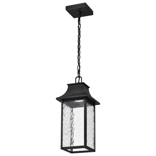 Pendant Nuvo 62-5996 Austen Collection - 1 Light Outdoor Hanging Fixture - LED - SMART - Starfish RGBTW - CCT Selectable - Matte Black - Clear Water Glass Nuvo