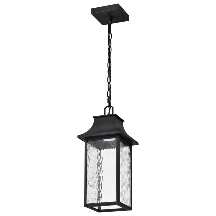 Pendant Nuvo 62-5996 Austen Collection - 1 Light Outdoor Hanging Fixture - LED - SMART - Starfish RGBTW - CCT Selectable - Matte Black - Clear Water Glass Nuvo