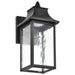 Sconce Nuvo 62-5997 Austen Collection - 1 Light Outdoor Small Wall Fixture - LED - SMART - Starfish RGBTW - CCT Selectable - Matte Black - Clear Water Glass Nuvo