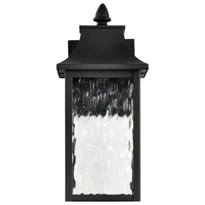 Sconce Nuvo 62-5997 Austen Collection - 1 Light Outdoor Small Wall Fixture - LED - SMART - Starfish RGBTW - CCT Selectable - Matte Black - Clear Water Glass Nuvo