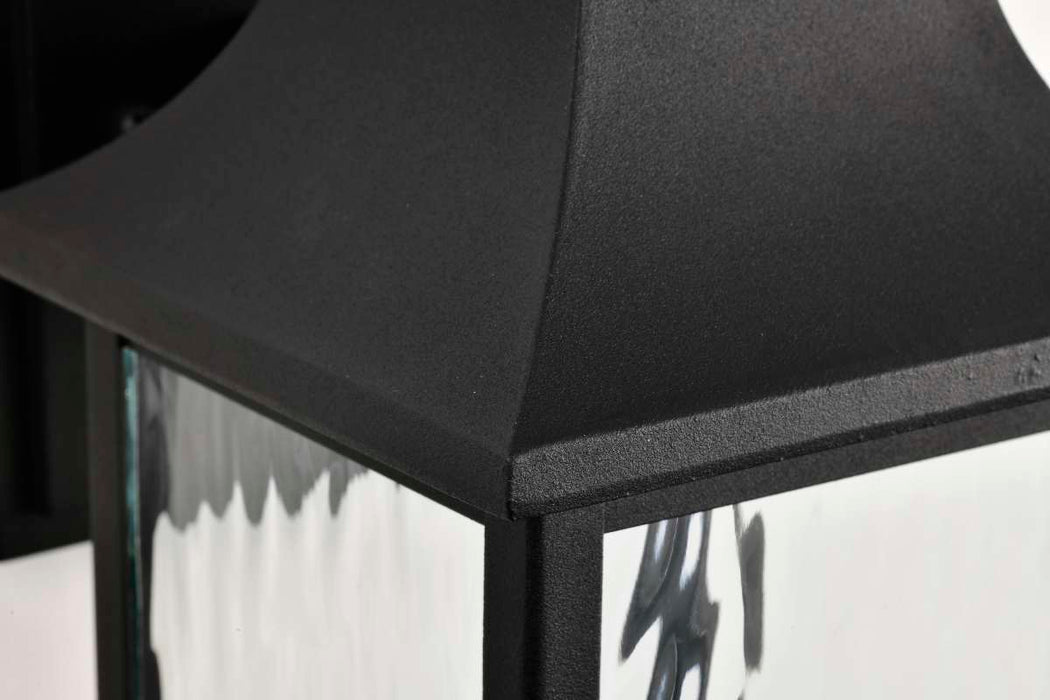 Sconce Nuvo 62-5997 Austen Collection - 1 Light Outdoor Small Wall Fixture - LED - SMART - Starfish RGBTW - CCT Selectable - Matte Black - Clear Water Glass Nuvo