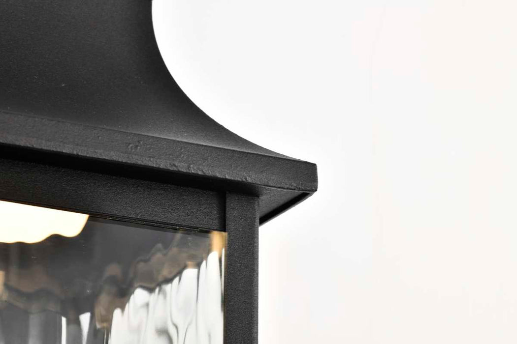 Sconce Nuvo 62-5997 Austen Collection - 1 Light Outdoor Small Wall Fixture - LED - SMART - Starfish RGBTW - CCT Selectable - Matte Black - Clear Water Glass Nuvo