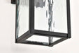 Sconce Nuvo 62-5997 Austen Collection - 1 Light Outdoor Small Wall Fixture - LED - SMART - Starfish RGBTW - CCT Selectable - Matte Black - Clear Water Glass Nuvo