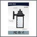 Sconce Nuvo 62-5997 Austen Collection - 1 Light Outdoor Small Wall Fixture - LED - SMART - Starfish RGBTW - CCT Selectable - Matte Black - Clear Water Glass Nuvo