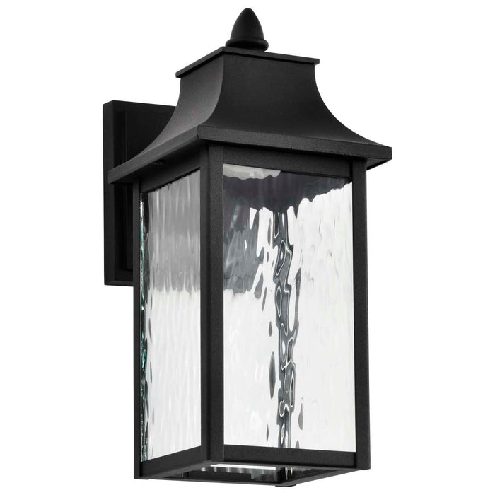 Sconce Nuvo 62-5997 Austen Collection - 1 Light Outdoor Small Wall Fixture - LED - SMART - Starfish RGBTW - CCT Selectable - Matte Black - Clear Water Glass Nuvo