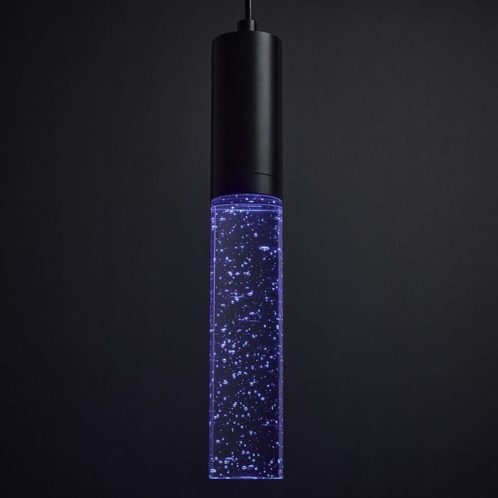 Pendant Nuvo 62-6001 Lacey - 2 Inch LED Mini Pendant - RGB/TW - Starfish Enabled - Matte Black with K9 Bubble Crystal Nuvo
