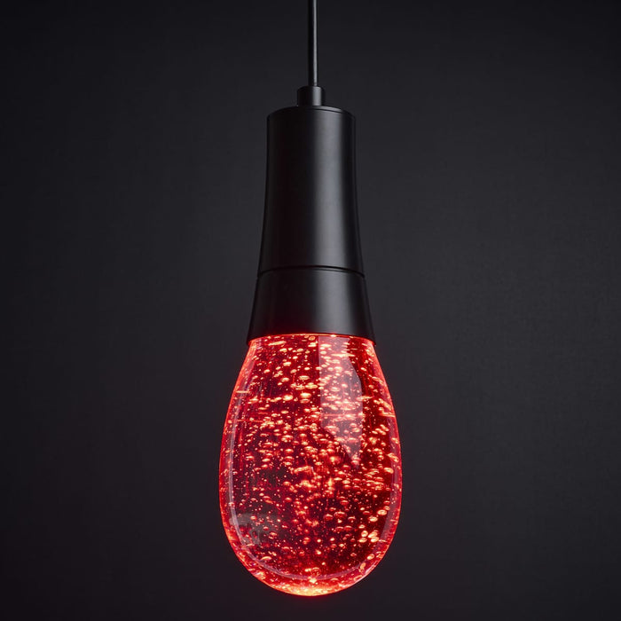 Pendant Nuvo 62-6002 Lacey - 4 Inch LED Pendant - RGB/TW - Starfish Enabled - Matte Black with K9 Bubble Crystal Nuvo