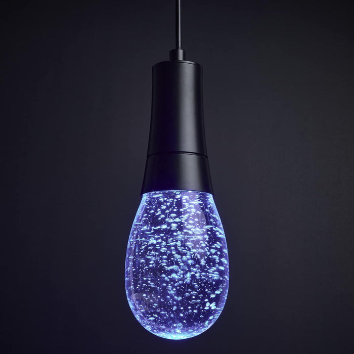 Pendant Nuvo 62-6002 Lacey - 4 Inch LED Pendant - RGB/TW - Starfish Enabled - Matte Black with K9 Bubble Crystal Nuvo