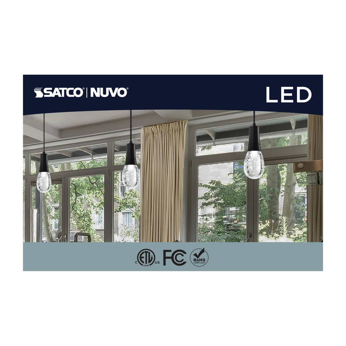Pendant Nuvo 62-6002 Lacey - 4 Inch LED Pendant - RGB/TW - Starfish Enabled - Matte Black with K9 Bubble Crystal Nuvo