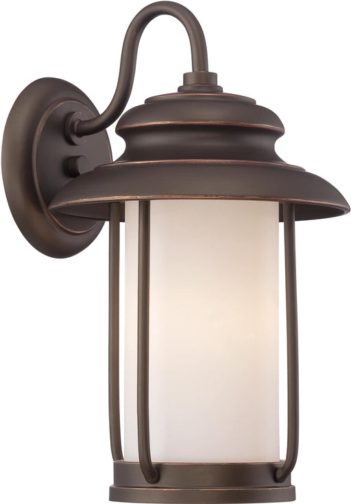 Wall Lantern Nuvo 62-631 Bethany - LED Outdoor Small Wall with Satin White Glass - Forest Bronze Finish Nuvo