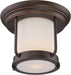 Flush Mount Nuvo 62-633 Bethany - LED Outdoor Flush Fixture with Satin White Glass - Forest Bronze Finish Nuvo
