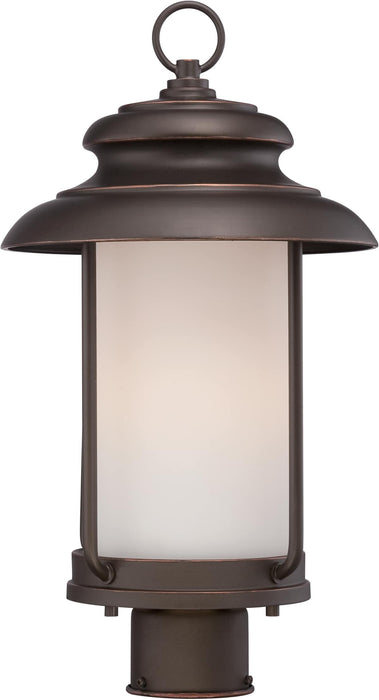 Post Lantern Nuvo 62-634 Bethany - LED Outdoor Post with Satin White Glass - Forest Bronze Finish Nuvo