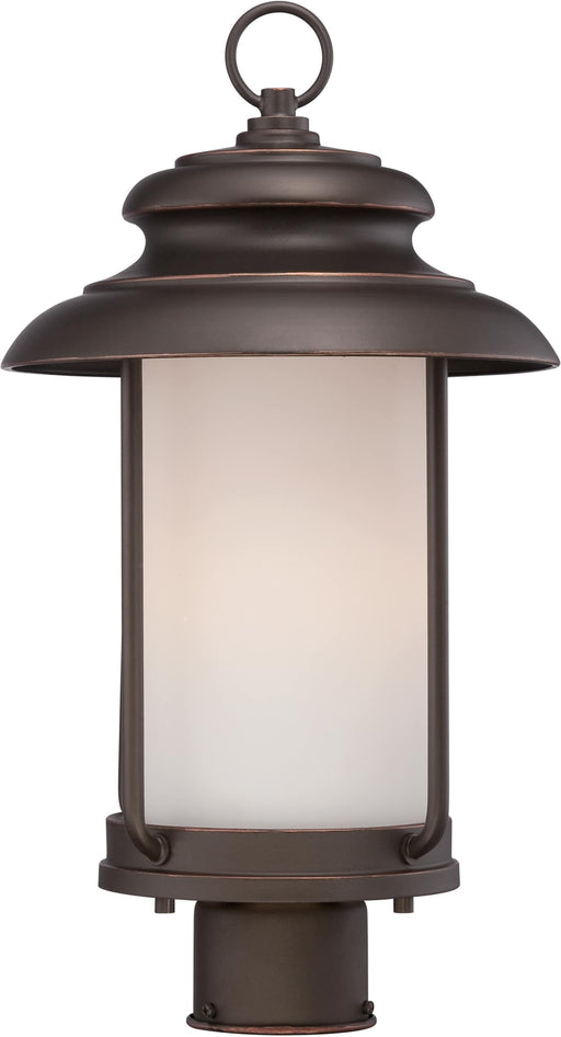 Post Lantern Nuvo 62-634 Bethany - LED Outdoor Post with Satin White Glass - Forest Bronze Finish Nuvo