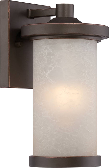 Wall Lantern Nuvo 62-641 Diego - LED Outdoor Small Wall with Satin Amber Glass - Mahogany Bronze Finish Nuvo