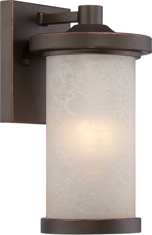 Wall Lantern Nuvo 62-641 Diego - LED Outdoor Small Wall with Satin Amber Glass - Mahogany Bronze Finish Nuvo