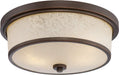Flush Mount Nuvo 62-643 Diego - LED Outdoor Flush Fixture with Satin Amber Glass - Mahogany Bronze Finish Nuvo