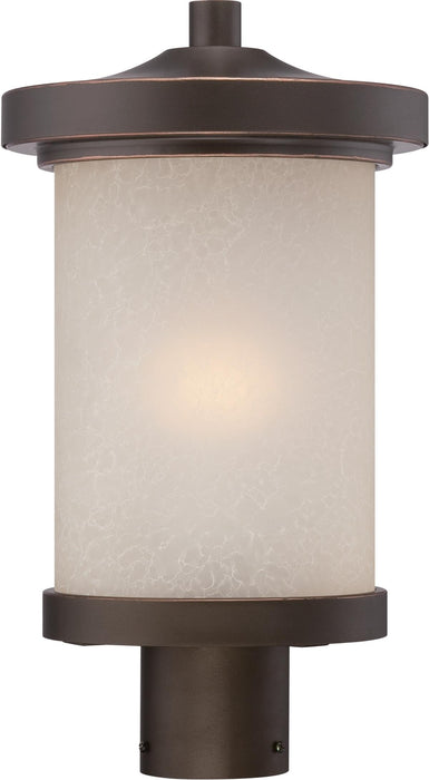 Post Lantern Nuvo 62-644 Diego - LED Outdoor Post with Satin Amber Glass - Mahogany Bronze Finish Nuvo