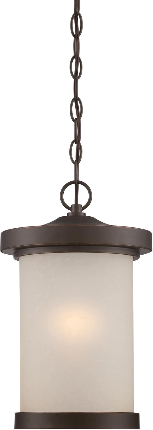 Hanging Lantern Nuvo 62-645 Diego - LED Outdoor Hanging with Satin Amber Glass - Mahogany Bronze Finish Nuvo