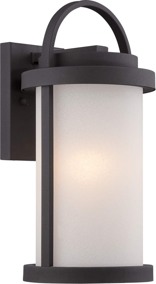 Wall Lantern Nuvo 62-651 Willis - LED Outdoor Small Wall with Antique White Glass - Textured Black Finish Nuvo