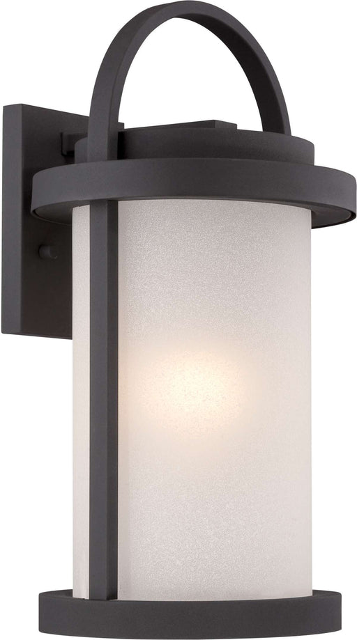 Wall Lantern Nuvo 62-652 Willis - LED Outdoor Large Wall with Antique White Glass - Textured Black Finish Nuvo