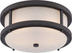 Flush Mount Nuvo 62-653 Willis - LED Outdoor Flush Fixture with Antique White Glass - Textured Black Finish Nuvo