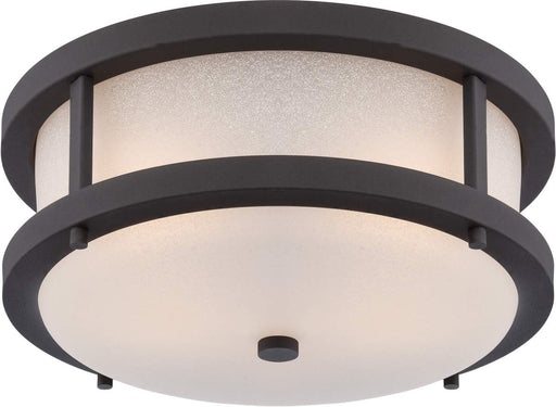 Flush Mount Nuvo 62-653 Willis - LED Outdoor Flush Fixture with Antique White Glass - Textured Black Finish Nuvo